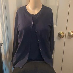 Ralph Lauren petite navy tank and cardigan set